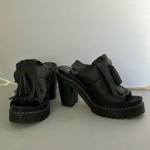 Doc Martens Seraphina Platform Wedge Tassel Slingback Peep Toe Sandals